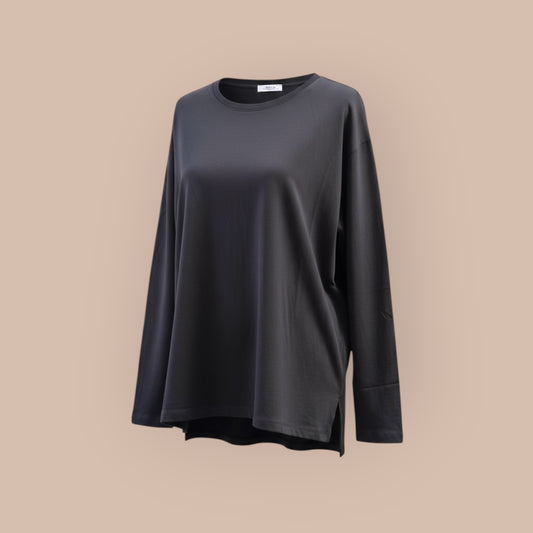 Atic Spor Kadın Siyah Uzun Kollu Supreme Pamuk T-Shirt