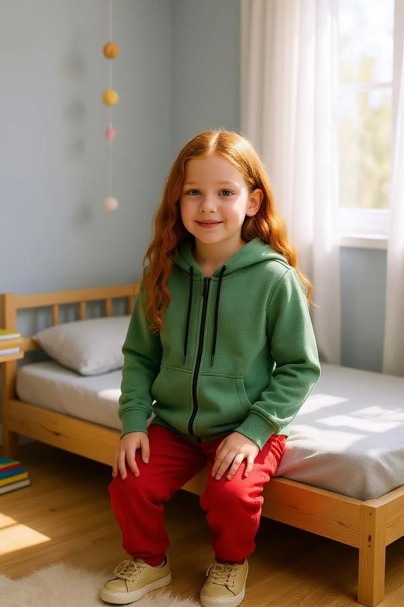 İnce Pamuklu Fermuarlı Çocuk Hırka