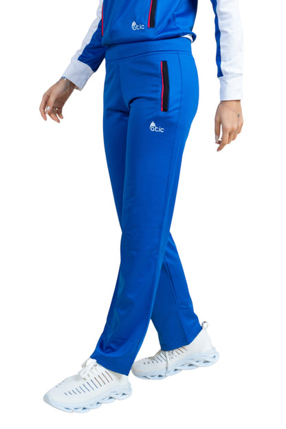 Atic Cep Fermuarlı Yakalı Parçalı Rahat Paça Dalgıç Kumaş Esnek Kumaş Bayan Eşofman Takımı