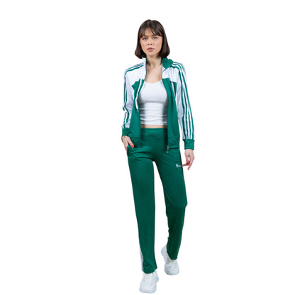 Atic Cep Fermuarlı Yakalı Düz Rahat Paça Ful Şeritli Dalgıç Kumaş Esnek Kumaş Bayan Eşofman Takımı