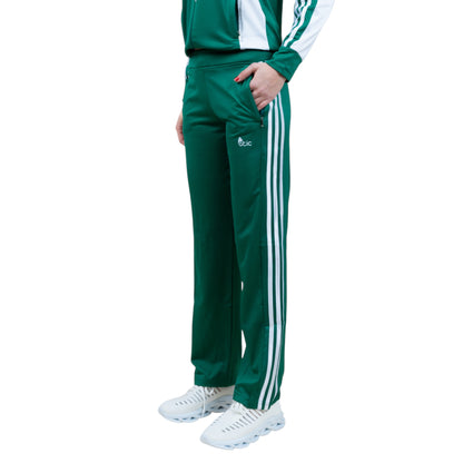 Atic Cep Fermuarlı Yakalı Düz Rahat Paça Ful Şeritli Dalgıç Kumaş Esnek Kumaş Bayan Eşofman Takımı