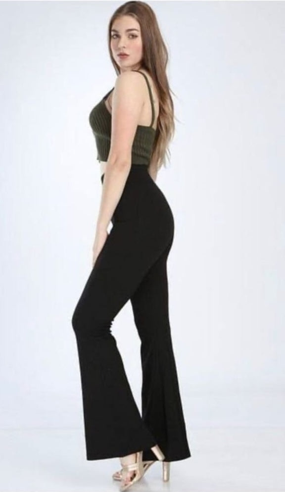 Bayan Yüksek Bel İspanyol Paça Tayt