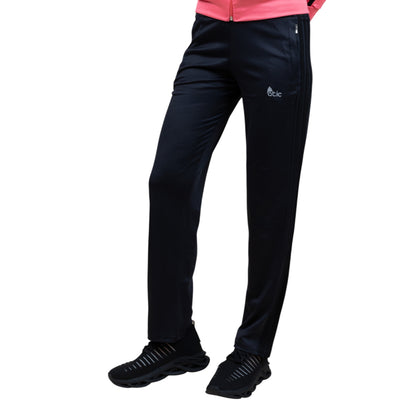 Atic Cep Fermuarlı Yakalı Çizgili Rahat Paça Dalgıç Kumaş Esnek Kumaş Bayan Eşofman Takımı