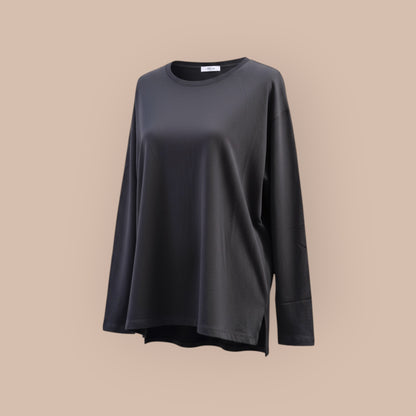 Atic Spor Kadın Siyah Uzun Kollu Supreme Pamuk T-Shirt