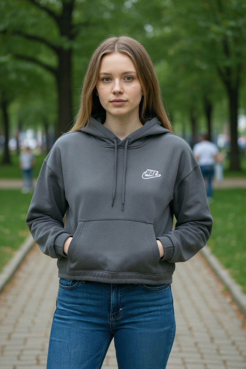 Pamuklu Bayan Crop Sweat