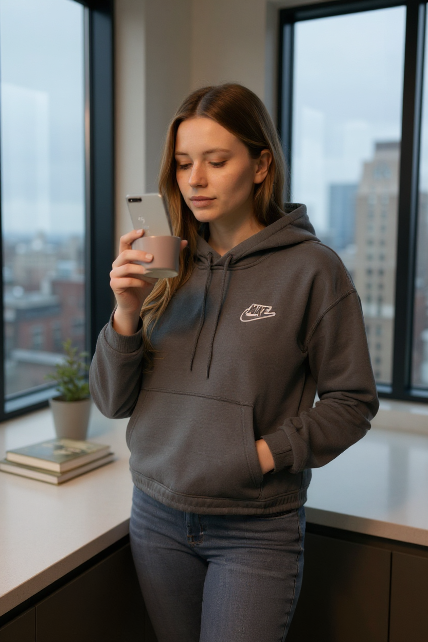 Pamuklu Bayan Crop Sweat