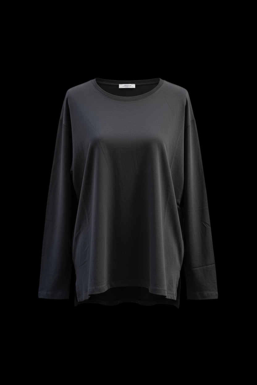 Atic Spor Kadın Siyah Uzun Kollu Supreme Pamuk T-Shirt