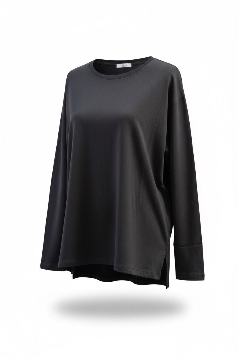 Atic Spor Kadın Siyah Uzun Kollu Supreme Pamuk T-Shirt