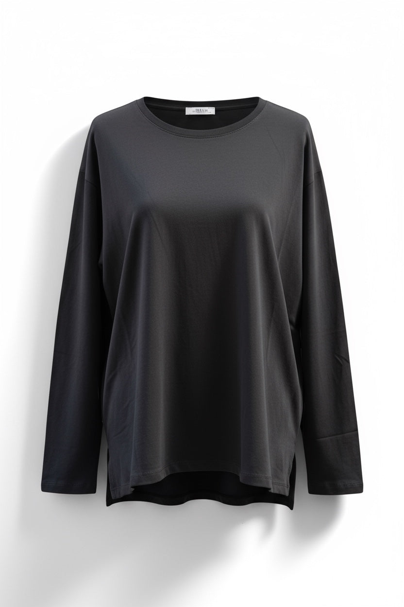 Atic Spor Kadın Siyah Uzun Kollu Supreme Pamuk T-Shirt